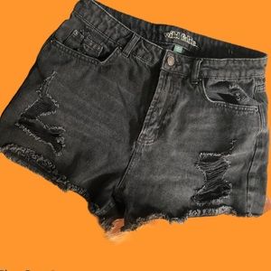 😜 WILDFABLE Distressed Highwaisted Black Shorts